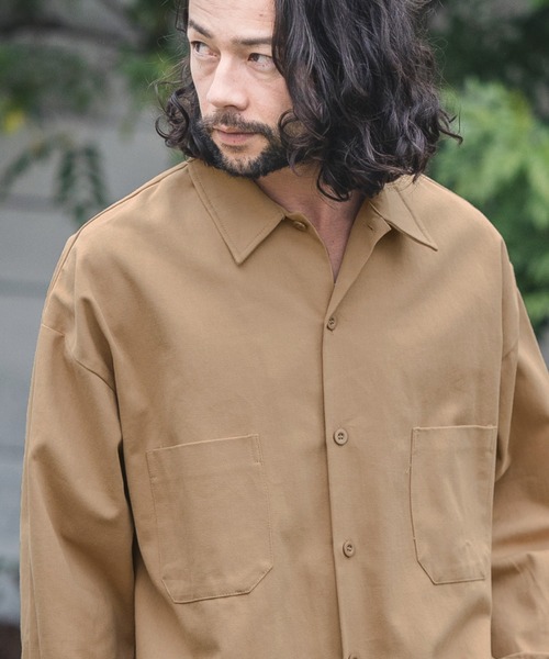 CAMBIO(カンビオ)の「ms4611-Military Super Big Shirts シャツ(シャツ/ブラウス・メンズ・ベージュ/オリーブ/ネイビー・L/M)」の5枚目の写真