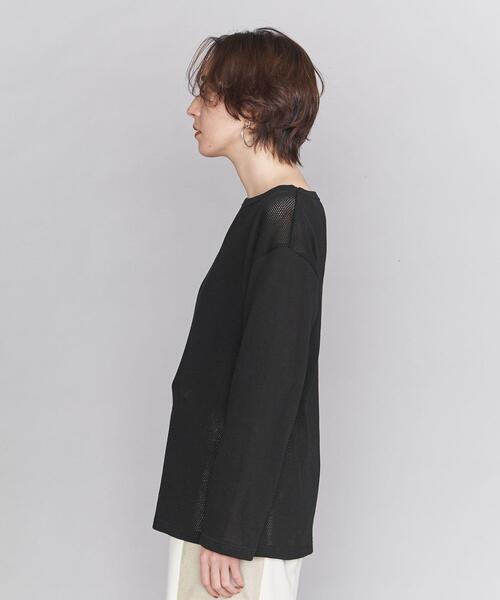 BEAUTY&YOUTH UNITED ARROWS（ビューティーアンドユースユナイテッドアローズ）の「BY コットンメッシュボートネックカットソー（Tシャツ/カットソー・レディース・ホワイト/ブラック/クリーム・FREE）」の4枚目の写真