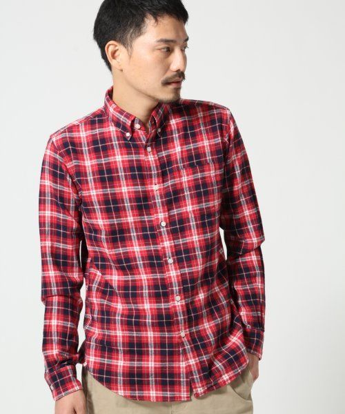 GLOBAL WORK（グローバルワーク）の「ネルシャツ/549143（シャツ/ブラウス・メンズ・レッド/グリーン/ブラック/ネイビー/ブルー/グリーン系その他/グレー/レッド系その他/イエロー・X-LARGE/MEDIUM/SMALL/LARGE）」の9枚目の写真