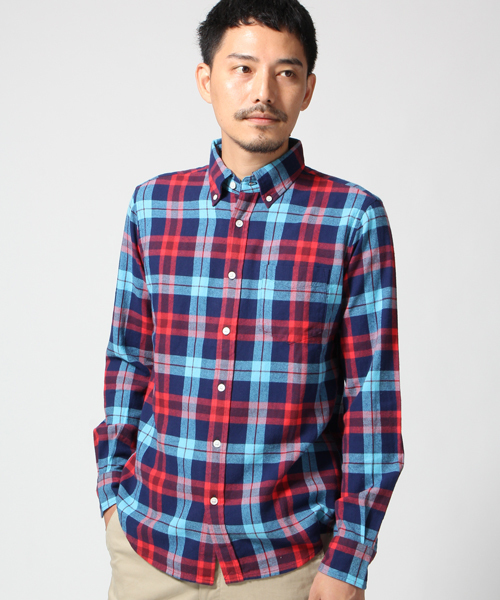 GLOBAL WORK（グローバルワーク）の「ネルシャツ/549143（シャツ/ブラウス・メンズ・レッド/グリーン/ブラック/ネイビー/ブルー/グリーン系その他/グレー/レッド系その他/イエロー・X-LARGE/MEDIUM/SMALL/LARGE）」の6枚目の写真