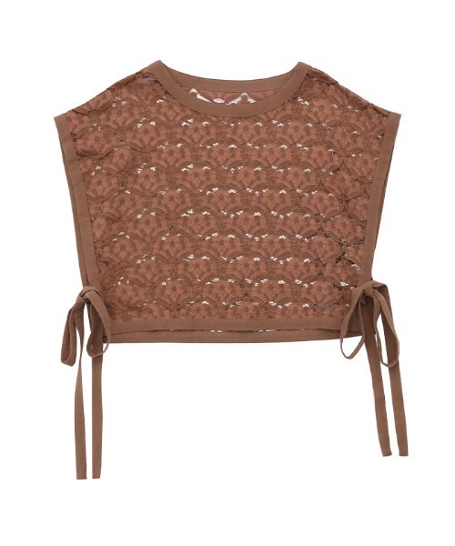 select MOCA（セレクトモカ）の「2021 SS レースパターンサイドリボンベスト（サイドリボンショート丈ベスト）（ベスト・レディース・ベージュ/ブラウン/イエロー・FREE）」の22枚目の写真