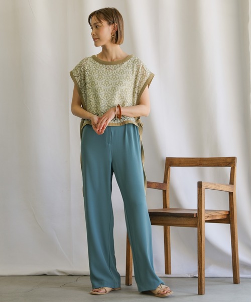 select MOCA（セレクトモカ）の「2021 SS レースパターンサイドリボンベスト（サイドリボンショート丈ベスト）（ベスト・レディース・ベージュ/ブラウン/イエロー・FREE）」の10枚目の写真