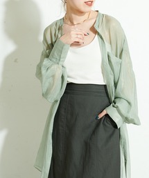 DISCOAT | ラメシアーバンドカラーシャツ(シャツ/ブラウス)