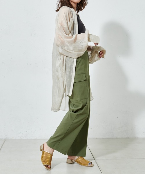 DISCOAT（ディスコート）の「ラメシアーバンドカラーシャツ（シャツ/ブラウス・レディース・ホワイト系その他/グレー/ミント・FREE）」の6枚目の写真