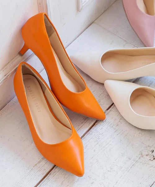 KOBE LETTUCE（コウベレタス）の「ロングノーズポインテッドトゥパンプス（パンプス・レディース・ピンク/オレンジ/ベージュ系その他/シルバー/ブラック/ホワイト/ドット・L/LL/S/M）」の6枚目の写真