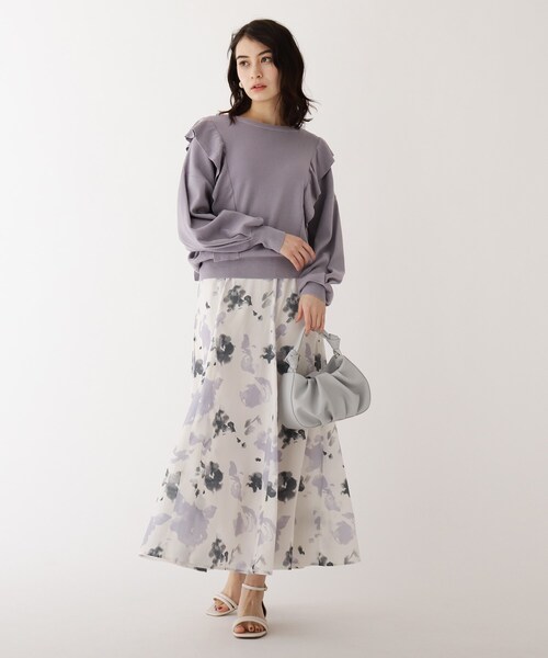 AG by aquagirl（エージーバイアクアガール）の「◆ニュアンス柄マキシフレアスカート（スカート・レディース・ライトパープル/ライトグリーン系・38/36）」の9枚目の写真