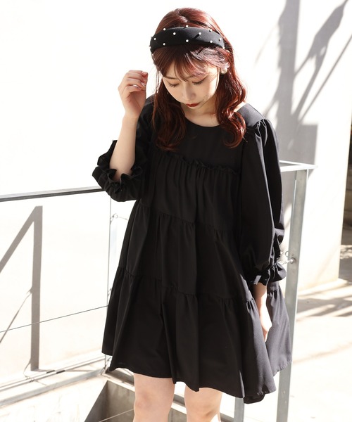 one after another NICE CLAUP（ワンアフターアナザーナイスクラップ）の「【Web限定】キャンディスリーブチュニック（チュニック・レディース・ドット/オフホワイト/サックスブルー/ブラック・FREE）」の22枚目の写真