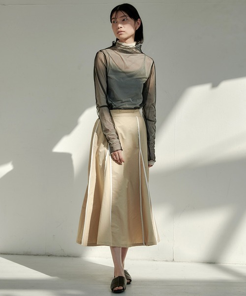 EMMA(EMMA CLOTHES)(エマ)の「【EMMA】ウェザークロスパイピングデザインフレアスカート/ロングスカート(スカート・レディース・ブラック/グリーン/ライトベージュ・FREE)」の20枚目の写真