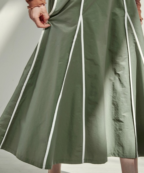 EMMA(EMMA CLOTHES)(エマ)の「【EMMA】ウェザークロスパイピングデザインフレアスカート/ロングスカート(スカート・レディース・ブラック/グリーン/ライトベージュ・FREE)」の22枚目の写真