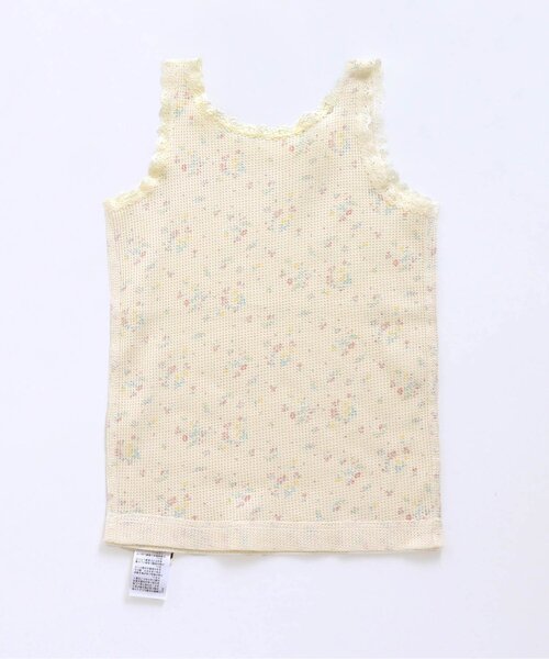 apres les cours（アプレレクール）の「■GIRLS ワッフル花柄タンクトップ（インナーウェア/肌着・キッズ・ピンク/サックスブルー/アイボリー・110/90/100/120/130/80）」の4枚目の写真