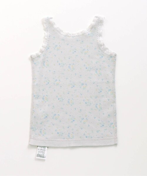 apres les cours（アプレレクール）の「■GIRLS ワッフル花柄タンクトップ（インナーウェア/肌着・キッズ・ピンク/サックスブルー/アイボリー・110/90/100/120/130/80）」の6枚目の写真