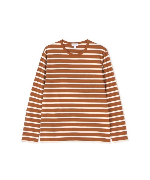 SUNSPEL(サンスペル)の「MEN’S Q82 LONG SLEEVE STRIPE(Tシャツ/カットソー・メンズ・ライトブルー/ダークオレンジ・SMALL/MEDIUM/LARGE/X-LARGE)」の2枚目の写真