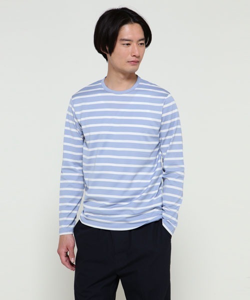 SUNSPEL(サンスペル)の「MEN’S Q82 LONG SLEEVE STRIPE(Tシャツ/カットソー・メンズ・ライトブルー/ダークオレンジ・SMALL/MEDIUM/LARGE/X-LARGE)」の12枚目の写真