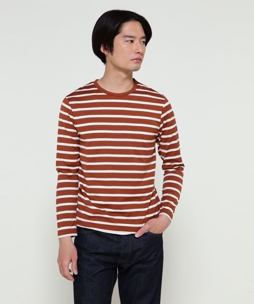 SUNSPEL(サンスペル)の「MEN’S Q82 LONG SLEEVE STRIPE(Tシャツ/カットソー・メンズ・ライトブルー/ダークオレンジ・SMALL/MEDIUM/LARGE/X-LARGE)」の6枚目の写真