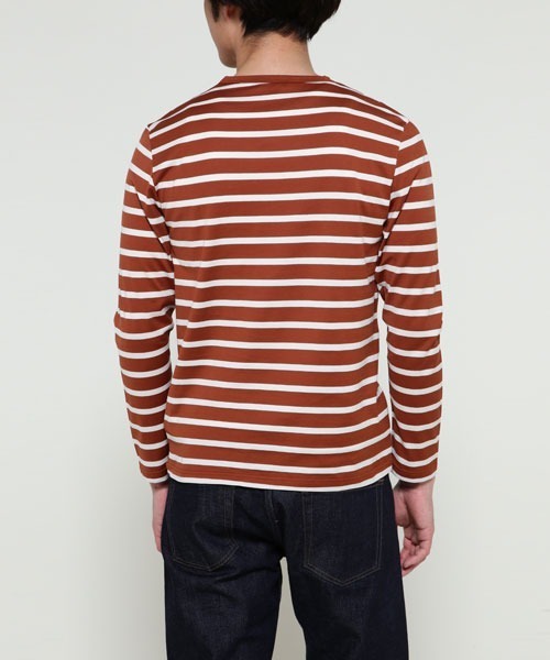 SUNSPEL(サンスペル)の「MEN’S Q82 LONG SLEEVE STRIPE(Tシャツ/カットソー・メンズ・ライトブルー/ダークオレンジ・SMALL/MEDIUM/LARGE/X-LARGE)」の3枚目の写真
