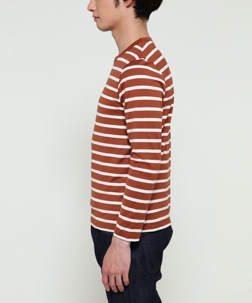 SUNSPEL(サンスペル)の「MEN’S Q82 LONG SLEEVE STRIPE(Tシャツ/カットソー・メンズ・ライトブルー/ダークオレンジ・SMALL/MEDIUM/LARGE/X-LARGE)」の15枚目の写真