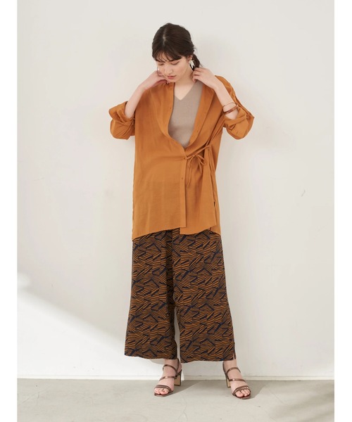 YECCA VECCA(イェッカヴェッカ)の「P.ミュルーズプリントスリットパンツ *(その他パンツ・レディース・ブラック/キャメル・FREE)」の3枚目の写真