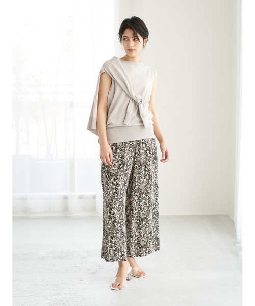 YECCA VECCA(イェッカヴェッカ)の「P.ミュルーズプリントスリットパンツ *(その他パンツ・レディース・ブラック/キャメル・FREE)」の12枚目の写真