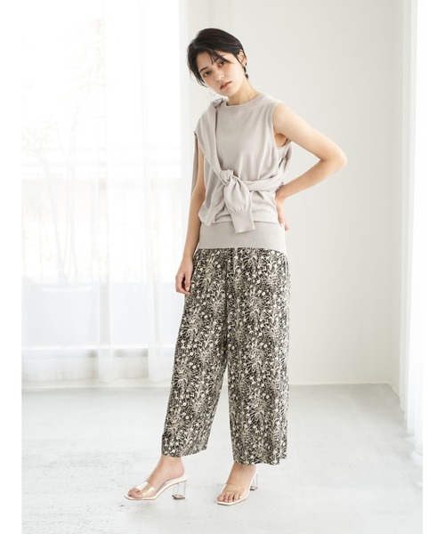 YECCA VECCA(イェッカヴェッカ)の「P.ミュルーズプリントスリットパンツ *(その他パンツ・レディース・ブラック/キャメル・FREE)」の13枚目の写真