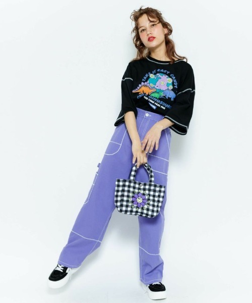 Candy Stripper（キャンディストリッパー）の「SUNNY FLOWER GINGHAM バッグ（ショルダーバッグ・レディース・ライトブルー/ブラック・FREE）」の8枚目の写真