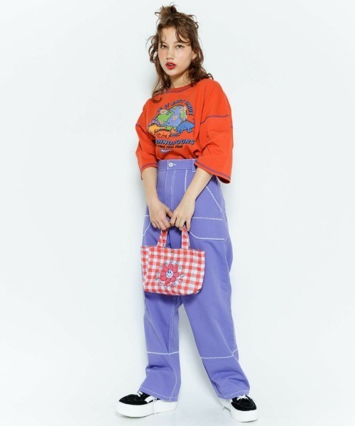 Candy Stripper（キャンディストリッパー）の「SUNNY FLOWER GINGHAM バッグ（ショルダーバッグ・レディース・ライトブルー/ブラック・FREE）」の5枚目の写真