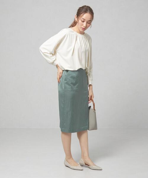 closet story（クローゼットストーリー）の「＜closet story＞□サテン ポケット タイトスカート -手洗い可能-（スカート・レディース・ライトグレー/ベージュ/ケリー・FREE）」の7枚目の写真