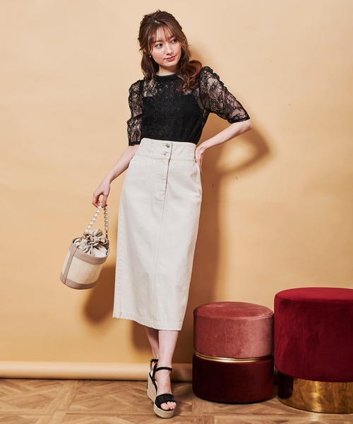 ブラウス シャツ 「BLANC」シアーレースブラウス レディース BLANC FICELLE ブラウス シャツ レースシャツ レディース