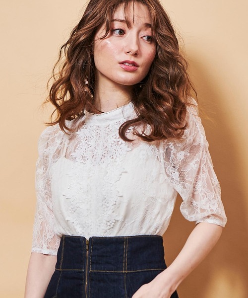 NOELA（ノエラ）の「シアーレースブラウス（シャツ/ブラウス・レディース・サックスブルー/オフホワイト/ブラック・FREE）」の13枚目の写真