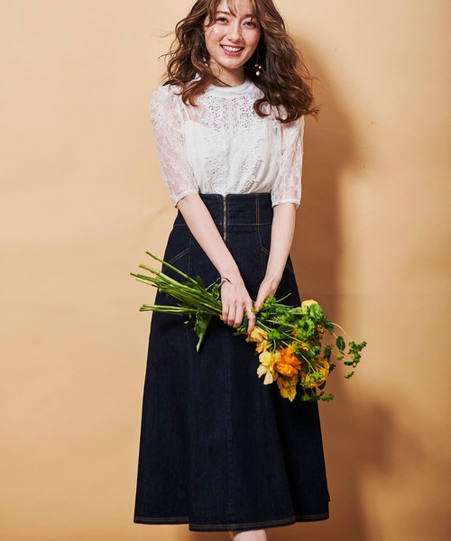 NOELA（ノエラ）の「シアーレースブラウス（シャツ/ブラウス・レディース・サックスブルー/オフホワイト/ブラック・FREE）」の17枚目の写真