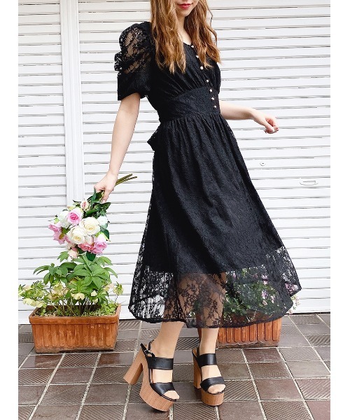 TORTE（トルテ）の「レースパワショルワンピース（ワンピース・レディース・ホワイト/ライトブルー/ブラック・FREE）」の2枚目の写真