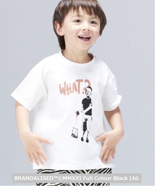 BRANDALISED（ブランダライズド）の「【BRANDALISED×MARKEY’S】 プリントTシャツ／Banksy バンクシー（80～150cm）（Tシャツ/カットソー・キッズ・アイボリー/ブラック/キナリ/チャコール/オフホワイト/ホワイト・80/95/110/120/130/140/90/100/150）」の10枚目の写真