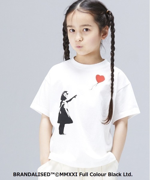 BRANDALISED（ブランダライズド）の「【BRANDALISED×MARKEY’S】 プリントTシャツ／Banksy バンクシー（80～150cm）（Tシャツ/カットソー・キッズ・アイボリー/ブラック/キナリ/チャコール/オフホワイト/ホワイト・80/95/110/120/130/140/90/100/150）」の9枚目の写真