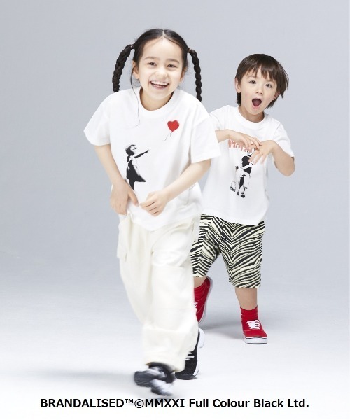 BRANDALISED（ブランダライズド）の「【BRANDALISED×MARKEY’S】 プリントTシャツ／Banksy バンクシー（80～150cm）（Tシャツ/カットソー・キッズ・アイボリー/ブラック/キナリ/チャコール/オフホワイト/ホワイト・80/95/110/120/130/140/90/100/150）」の12枚目の写真