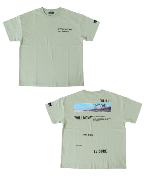 GLAZOS(グラソス)の「天竺・ドロップショルダーランダムバックフォトプリント半袖Tシャツ(Tシャツ/カットソー・キッズ・カーキ/ホワイト/ブラック・150cm/160cm/140cm/170cm/130cm)」の7枚目の写真