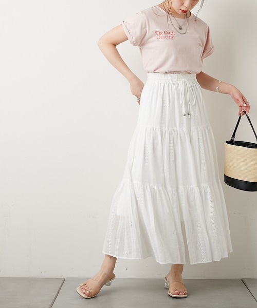 Chico（チコ）の「コットンレースティアードスカート（スカート・レディース・ホワイト/パープル/ピンク/ブラック・FREE）」の5枚目の写真