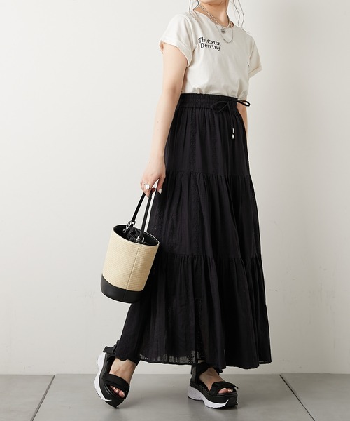 Chico（チコ）の「コットンレースティアードスカート（スカート・レディース・ホワイト/パープル/ピンク/ブラック・FREE）」の13枚目の写真