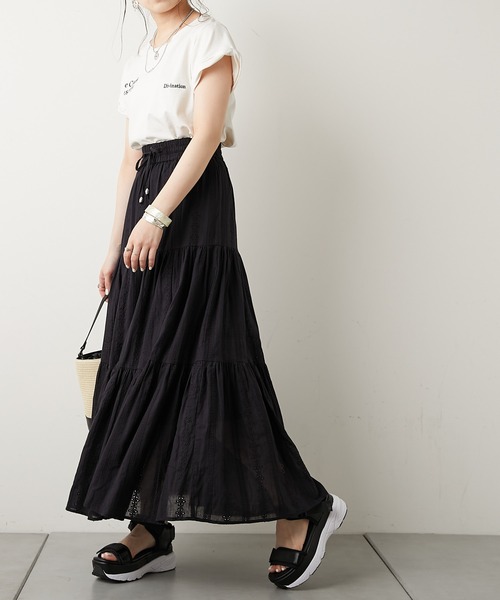 Chico（チコ）の「コットンレースティアードスカート（スカート・レディース・ホワイト/パープル/ピンク/ブラック・FREE）」の12枚目の写真