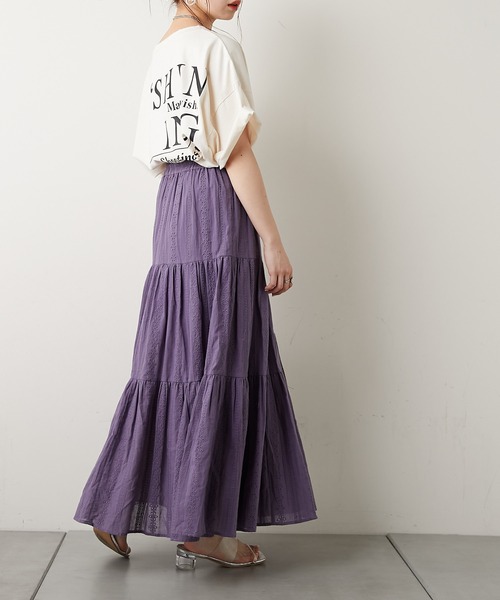 Chico（チコ）の「コットンレースティアードスカート（スカート・レディース・ホワイト/パープル/ピンク/ブラック・FREE）」の19枚目の写真