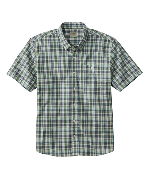 L.L.Bean(エルエルビーン)の「コンフォート・ストレッチ・シャンブレー・シャツ、トラディショナル・フィット(ゆったりフィット) 半袖 プラッド ジャパン・フィット(シャツ/ブラウス・メンズ・マルチ/ブルー系その他2/ブルー系その他/レッド系その他/ブルー系その他3/グリーン系その他・SMALL/MEDIUM/LARGE/X-LARGE/XX-LARGE)」の2枚目の写真