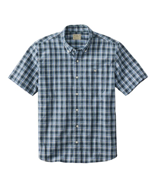 L.L.Bean(エルエルビーン)の「コンフォート・ストレッチ・シャンブレー・シャツ、トラディショナル・フィット(ゆったりフィット) 半袖 プラッド ジャパン・フィット(シャツ/ブラウス・メンズ・マルチ/ブルー系その他2/ブルー系その他/レッド系その他/ブルー系その他3/グリーン系その他・SMALL/MEDIUM/LARGE/X-LARGE/XX-LARGE)」の5枚目の写真
