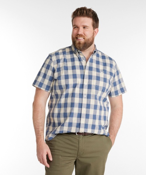 L.L.Bean(エルエルビーン)の「コンフォート・ストレッチ・シャンブレー・シャツ、トラディショナル・フィット(ゆったりフィット) 半袖 プラッド ジャパン・フィット(シャツ/ブラウス・メンズ・マルチ/ブルー系その他2/ブルー系その他/レッド系その他/ブルー系その他3/グリーン系その他・SMALL/MEDIUM/LARGE/X-LARGE/XX-LARGE)」の7枚目の写真