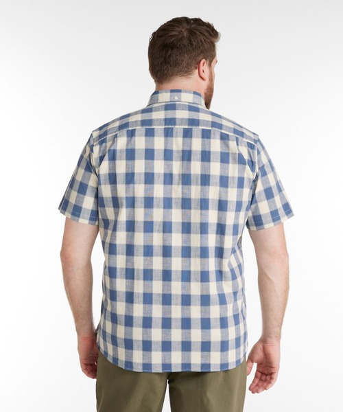 L.L.Bean(エルエルビーン)の「コンフォート・ストレッチ・シャンブレー・シャツ、トラディショナル・フィット(ゆったりフィット) 半袖 プラッド ジャパン・フィット(シャツ/ブラウス・メンズ・マルチ/ブルー系その他2/ブルー系その他/レッド系その他/ブルー系その他3/グリーン系その他・SMALL/MEDIUM/LARGE/X-LARGE/XX-LARGE)」の8枚目の写真