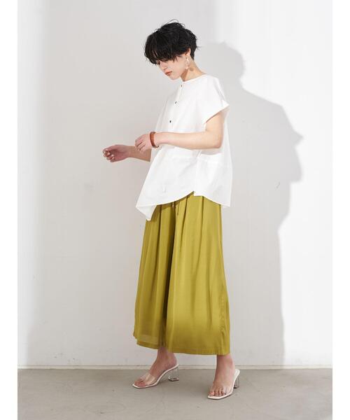 YECCA VECCA（イェッカヴェッカ）の「シルキータックワイドパンツ（その他パンツ・レディース・ブラウン/イエロー/チャコールグレー/ライトグレー・FREE）」の12枚目の写真