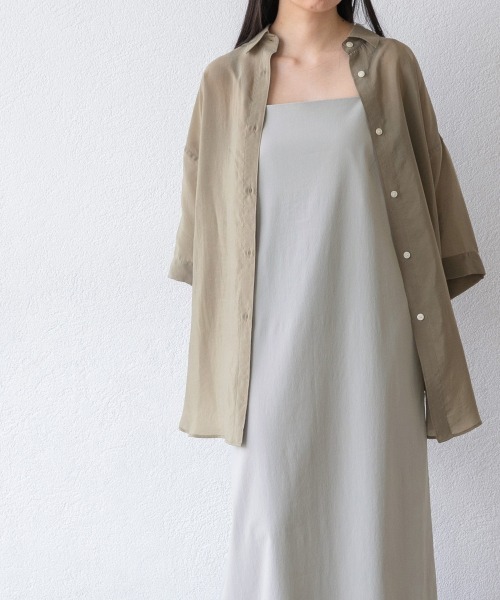 yuw（ユウ）の「シアーシャツＳＳ　951584（シャツ/ブラウス・レディース・オフホワイト/ピンク/イエロー/グリーン・FREE）」の3枚目の写真