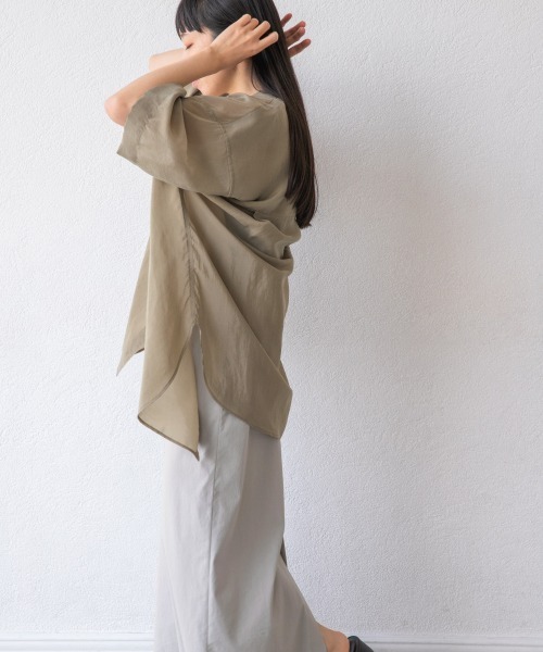 yuw（ユウ）の「シアーシャツＳＳ　951584（シャツ/ブラウス・レディース・オフホワイト/ピンク/イエロー/グリーン・FREE）」の10枚目の写真