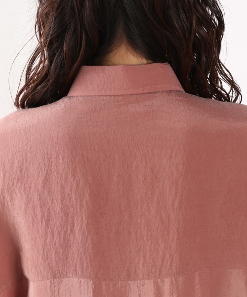 yuw（ユウ）の「シアーシャツＳＳ　951584（シャツ/ブラウス・レディース・オフホワイト/ピンク/イエロー/グリーン・FREE）」の6枚目の写真