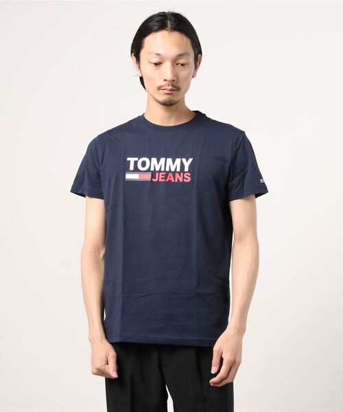tommy jeans(トミー ジーンズ)の「TOMMY/トミージーンズ 半袖Tシャツ DM0DM07843(Tシャツ/カットソー・メンズ・ネイビー/ホワイト・M/L)」の2枚目の写真