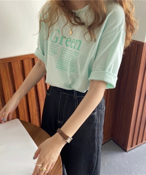 MANGROVE(マングローブ)の「カラープリントTシャツ(Tシャツ/カットソー・レディース・ホワイト/イエロー/グリーン・FREE)」の4枚目の写真
