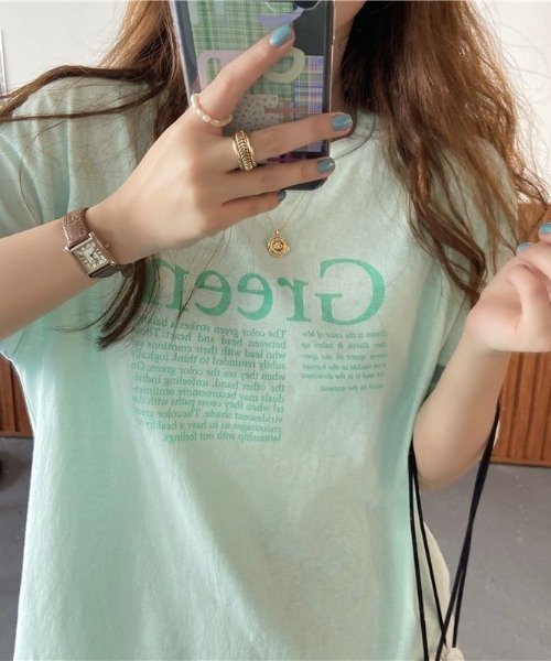 MANGROVE(マングローブ)の「カラープリントTシャツ(Tシャツ/カットソー・レディース・ホワイト/イエロー/グリーン・FREE)」の19枚目の写真