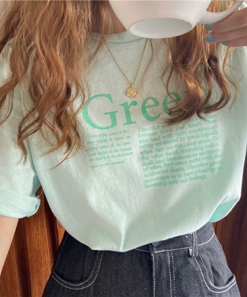 MANGROVE(マングローブ)の「カラープリントTシャツ(Tシャツ/カットソー・レディース・ホワイト/イエロー/グリーン・FREE)」の7枚目の写真